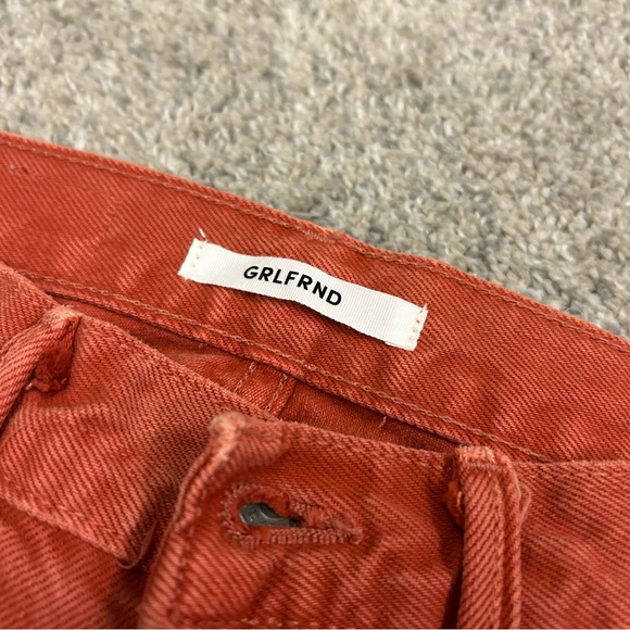 GRLFRND The Karolina Jeans Women’s 24 Button Fly Red Skinny High Rise New NWT - Picture 8 of 12